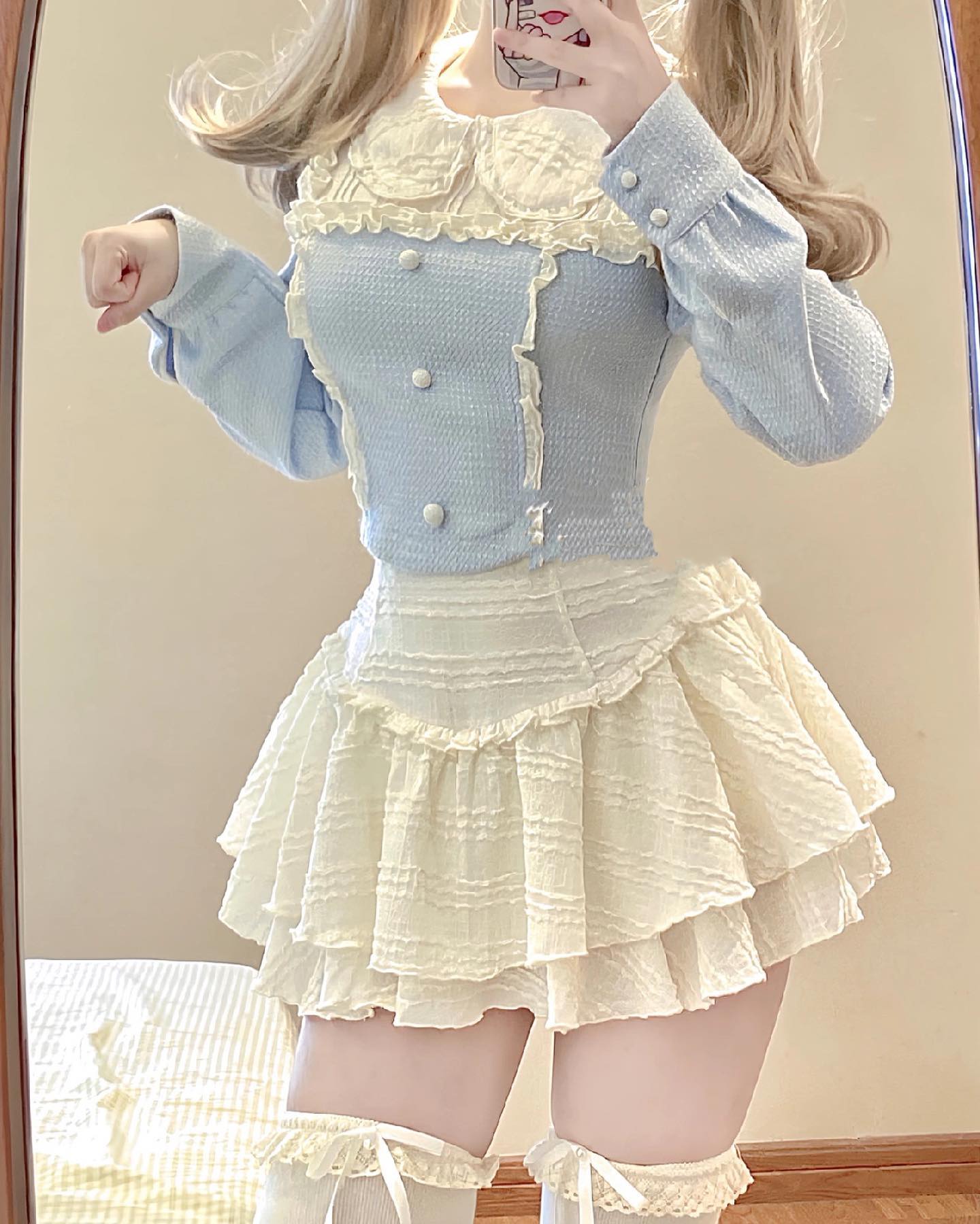 Cute top + skirt set yv31878