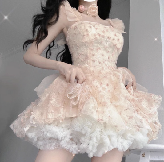 Floral Princess Fluffy Dress yv31586