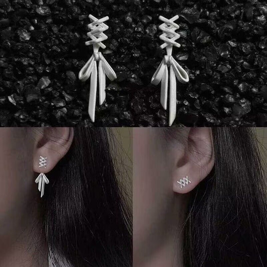 White ribbon earrings yv31613