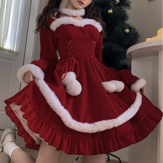 Christmas retro velvet dress yv31951