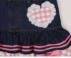 Cute girly heart denim skirt YV50013