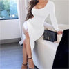 hollow out one sleeve tube top long sleeve YV47326