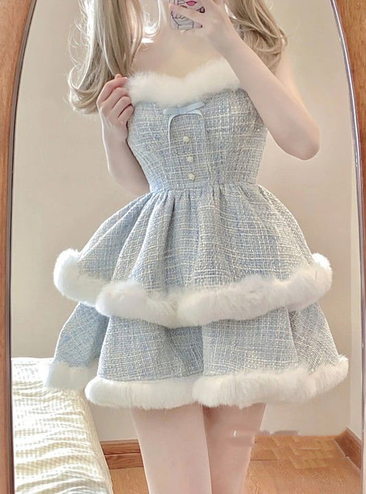 Plush fluffy princess dress + jacket yv31868