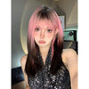 y2k black and pink gradient wig  yv50420
