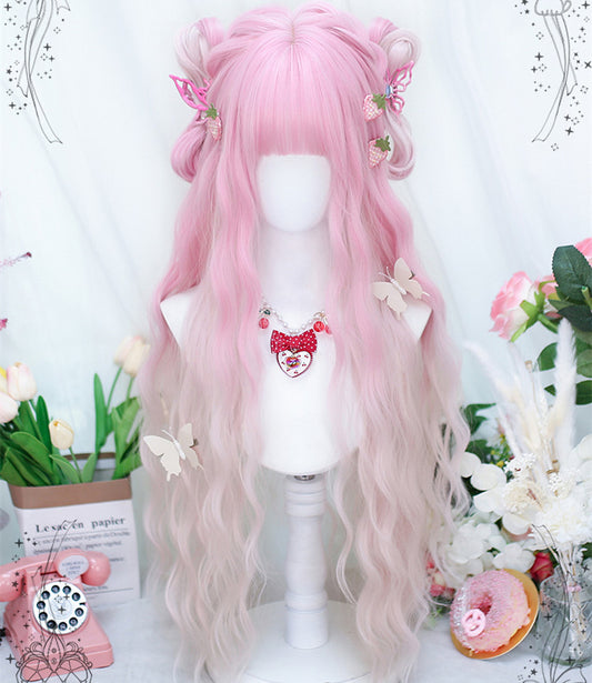 Lolita pink gradient curly wig yv31965
