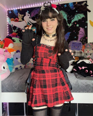 review for Punk plaid suspender dress yv31300