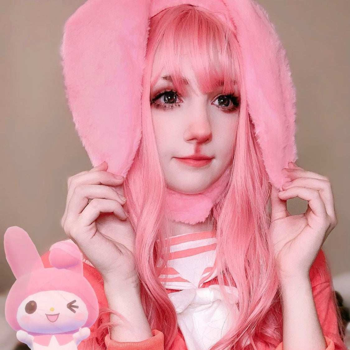 lolita pink cos wig YV42985