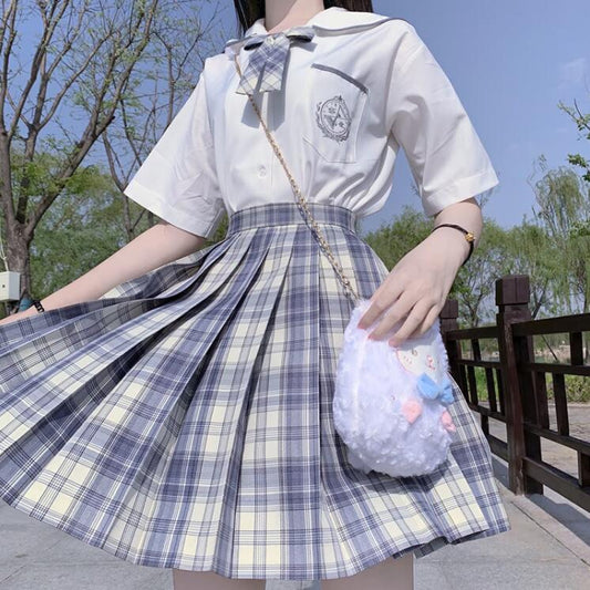 College style JK uniform plaid skirt set yv43291