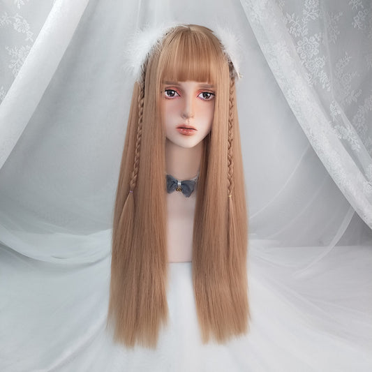 Fashion gold long straight wig yv43305