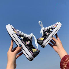 Fashion Hand Painted doodle canvas shoes yv43094
