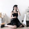 Fashion black sleeveless dress yv43277