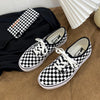 Checkerboard plaid canvas shoes (size 39) yv0214