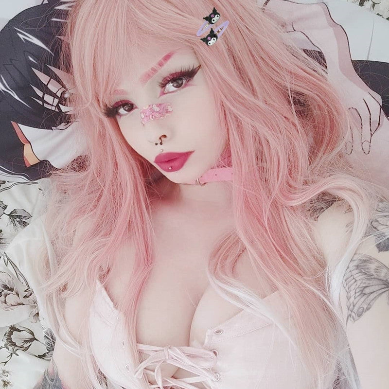 Review from Lolita pink gradient long curly wig yv42856