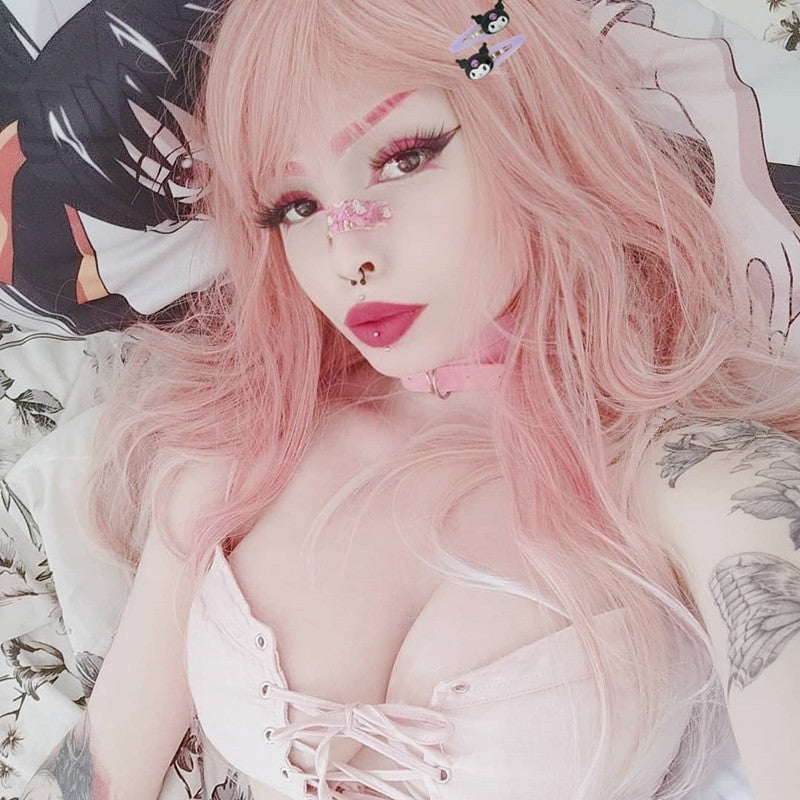 Review from Lolita pink gradient long curly wig yv42856