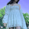 Review for Cute bow white lace dress YV40192