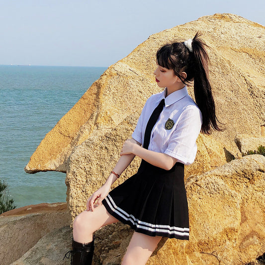 College style uniform striped skirt yv43257