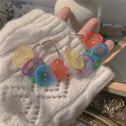 Fashion multicolor petal earrings yv43089