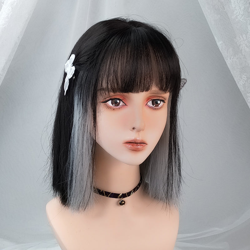 Harajuku Black Gray Wig YV43016