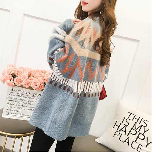 Korean V-neck sweater coat yv40586