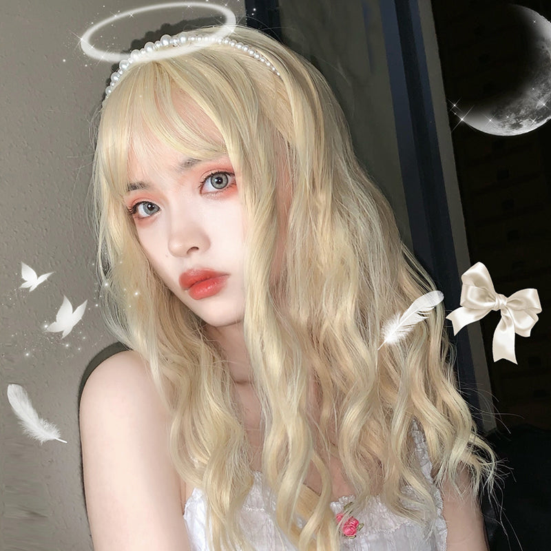 Fashion  white wool roll wig yv30434