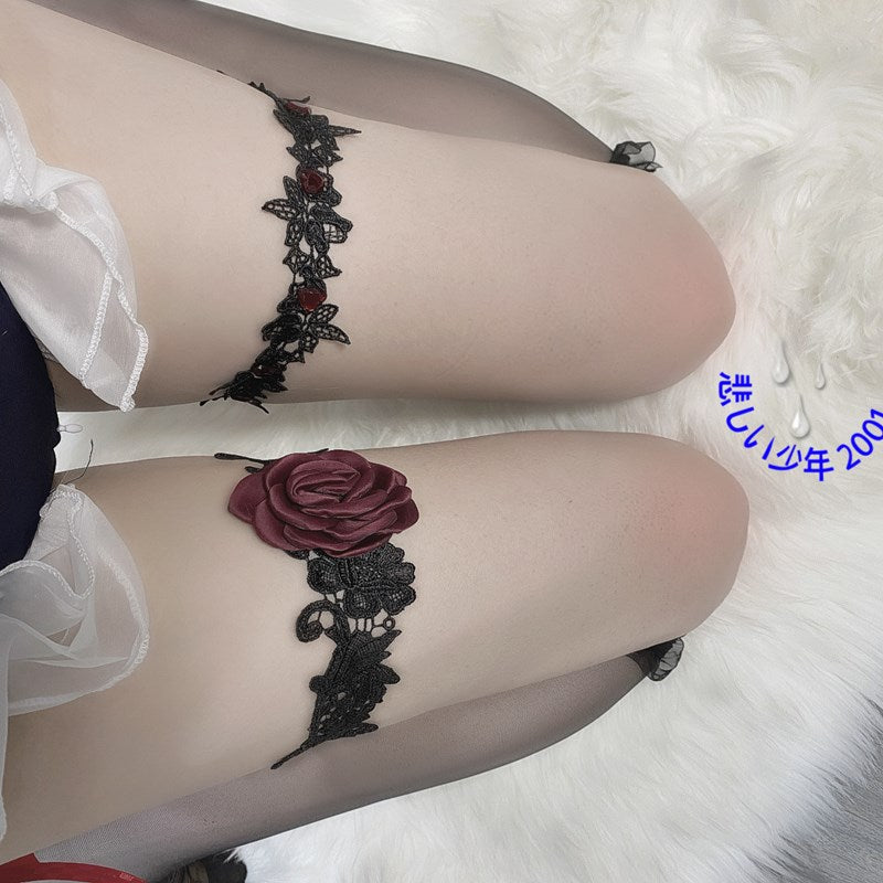 Rose lace sexy leg ring YV43351