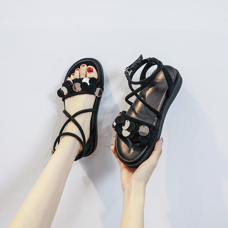 Fashion summer black sandals yv43125