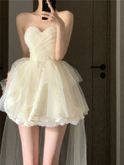 White Lace High Waist Dress YV47176