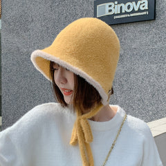 Cute plush knitted fisherman hat yv43531