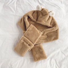 Cute bear hooded scarf YV43565