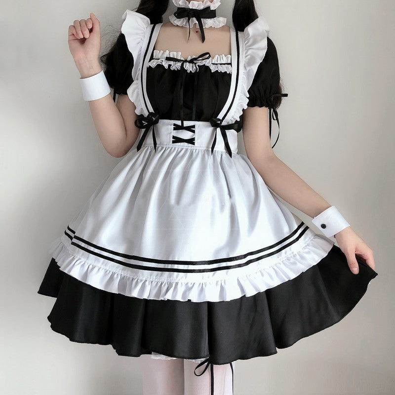 Lolita black and white maid dress suit YV43594