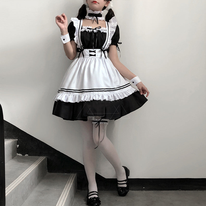 Lolita black and white maid dress suit YV43594