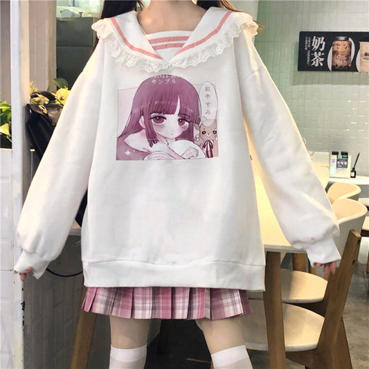 Comic Girl Printed Sweatshirt YV43660
