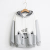 Cute cat color matching hooded sweater YV43669