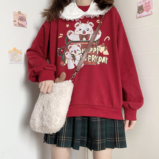 Cute bear printed sweater YV43681