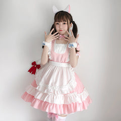 cosplay pink maid dress suit YV43753