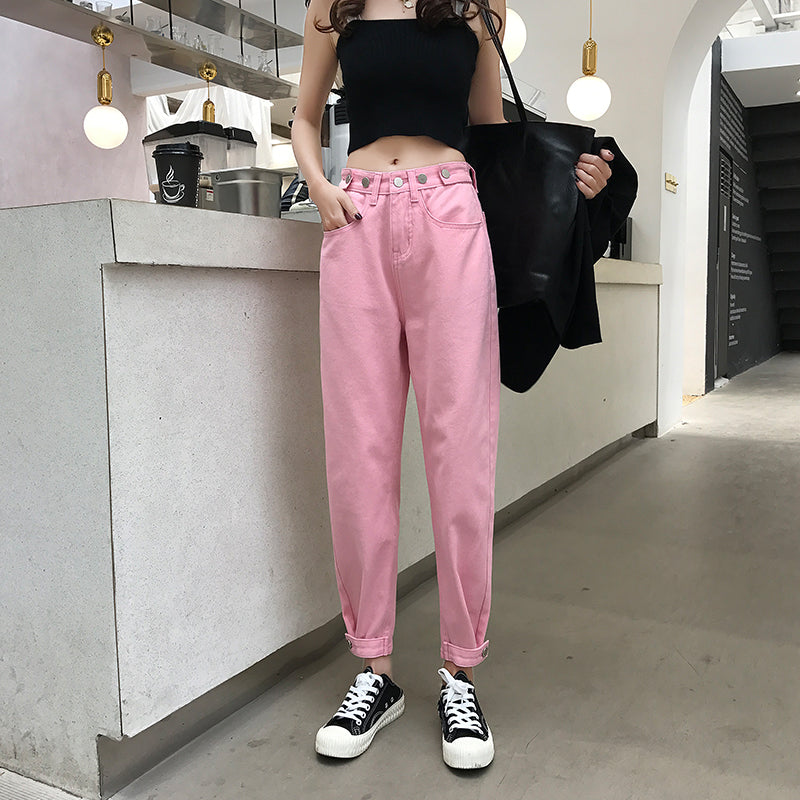 Fashion pink casual pants yv43234