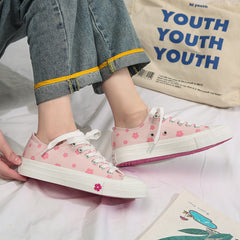 ulzzang style flower pattern canvas shoes yv43096