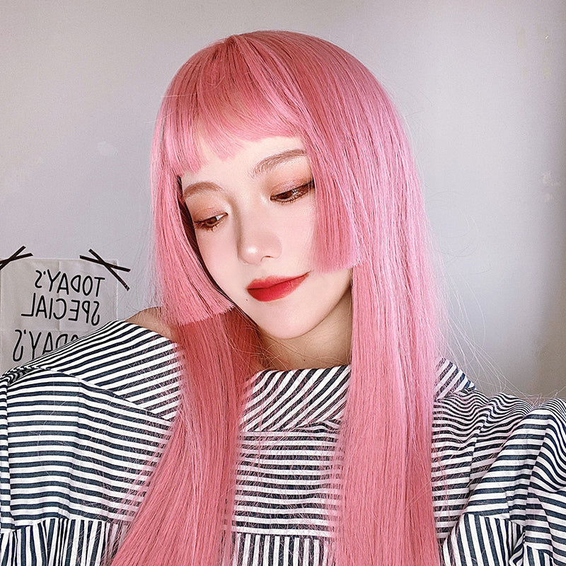 Review for Fashion daily pink straight wig yv43304