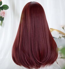 lolita red princess cut straight hair YV47133