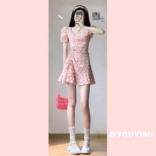 Strawberry Pink Floral Dress yv31479