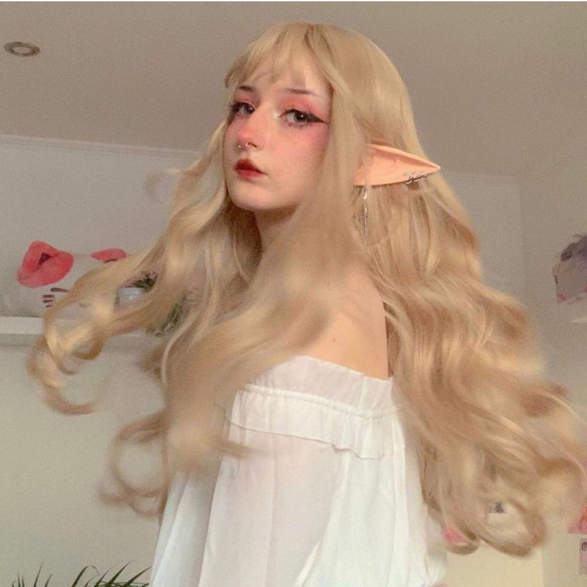 Review for Golden lolita long roll wig yv42601
