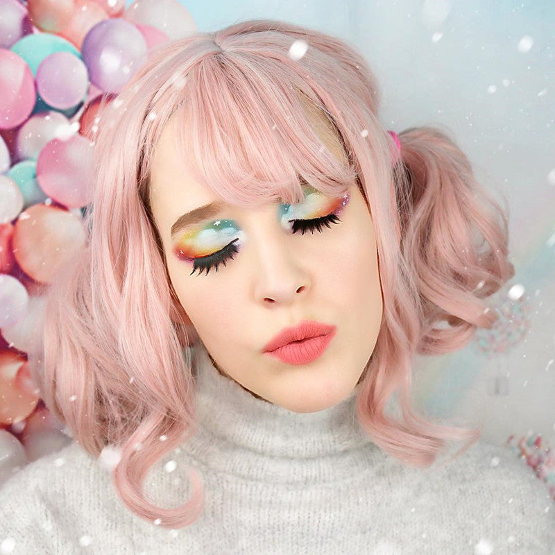 Review for Pink long roll fluffy Lolita wig YV40774