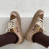 Retro plaid canvas shoes yv43079