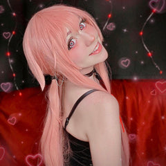 Anime Gasai Yuno Pink Long Straight  Wig YV43966