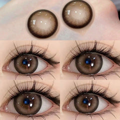Brown contact lens (two pieces) yv31407