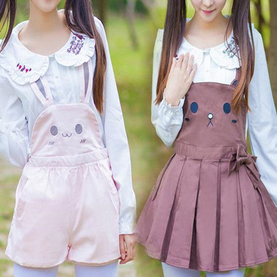 Cute bear strap skirt and rabbit strap pumpkin trousers YV104