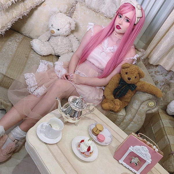Review for Lolita Pink Long Straight Wig Yv42088