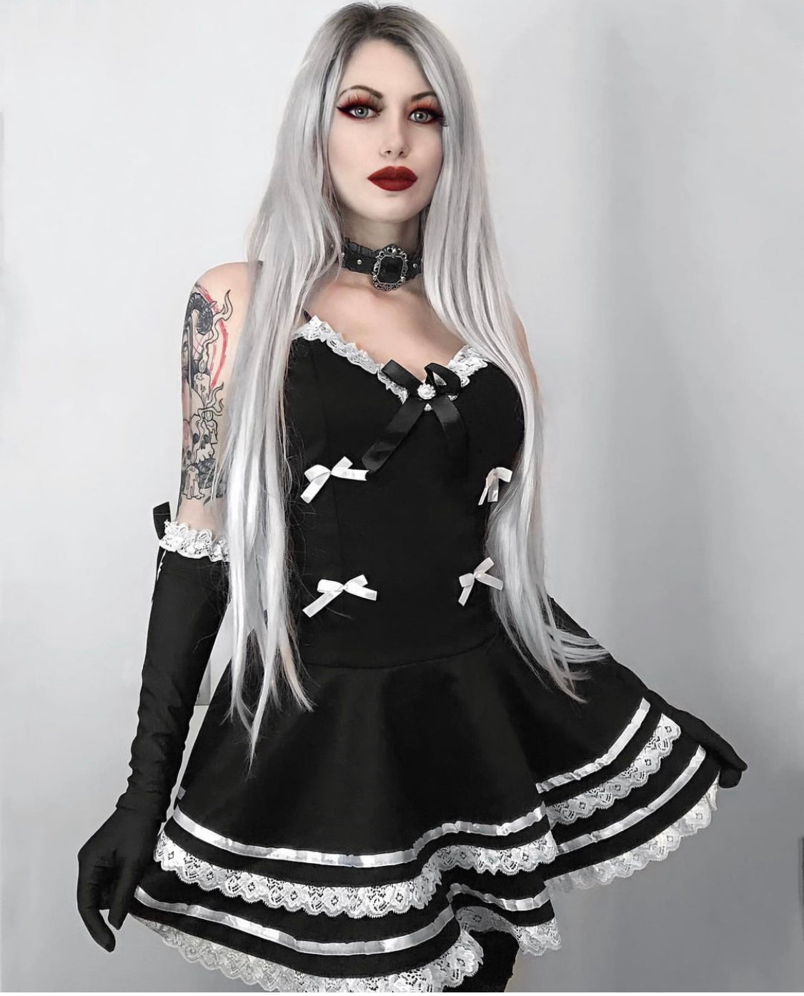Review For Bow Lace Sling Dress Yv42618 main image 1