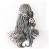 lolita gray blue mixed color wig YV42991