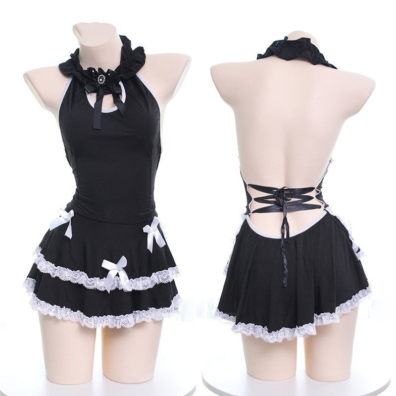 Sexy Lace Bow Maid Dress yv30659